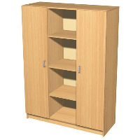 Coloured Triple Wooden Combination Storage Cupboards