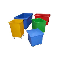 Value H/Duty Tapered Plastic Container Trucks with Plywood Base