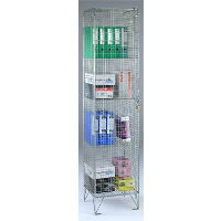 Tall Wire Mesh Cupboard with 3 adjustable shelves