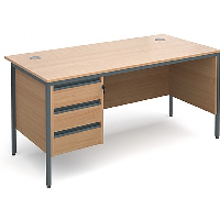 Smartline H Frame Office Desks with 3-Drawer Pedestal