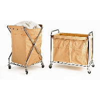 150 kgs Chrome Plated Laundry Trolleys with Removable Canvas Sack
