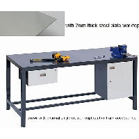 1200kg capacity Heavy Duty Workbench with 2mm thick Steel Plate Worktop - 5 DAY DELIVERY