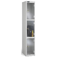 Probe Premium Clear Door Three Compartment Lockers