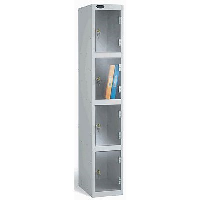 Probe Premium Clear Door Four Compartment Lockers