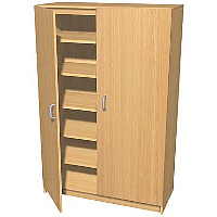 Coloured Adjustable Shelf Wooden Cupboards