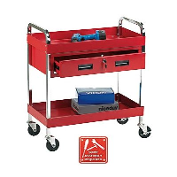 Tool Trolley with Two Shelves and One Drawer