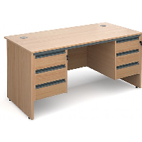 Maestro Panel End Desks with a 2 x 3-Drawer Pedestals - 24 Hrs Delivery