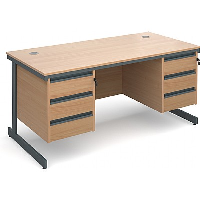 Maestro Cantilever Office Desks with 2 x 3 Drawers