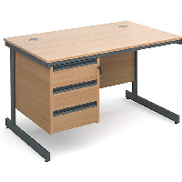 Maestro Cantilever Office Desks with 3 Drawers