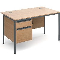 Smartline H Frame Office Desks with 2 Drawer Pedestal - 24 Hour Delivery