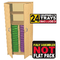 Tall Storage Cupboard with 24 Trays
