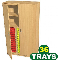 Tray Storage Combination Cupboard with 36 Trays