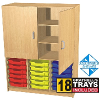 Storage Cupboards with 18 Trays