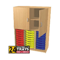 Tray Storage Cupboards with 24 trays