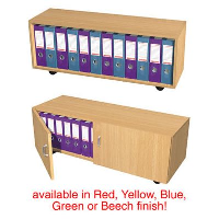 Coloured Low Wooden File Storage Cupboards Holds 12 Files