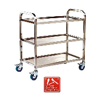 100 kgs Stainless Steel Shelf Trolleys with Brakes