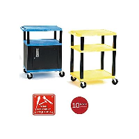 90 kgs Plastic Service Trolleys with Coloured Shelves