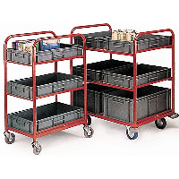 Container Trolleys with 3 or 5 Shelves