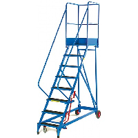 High Heavy Duty Steps with Lever Lift - Rubber Treads