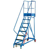 Mobile Safety Steps with Lever Lift and Rubber Non-Slip Treads