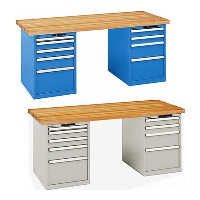 Lista Workbench with Two Drawer Cabinets
