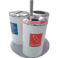 Steel Circular Recycling Bins 120 Litres Set of 3