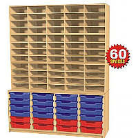 60 Space Pigeonhole Unit with 24 Trays