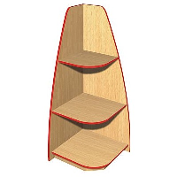 3 Shelf External Wooden Corner Bookcase