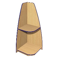 2 Shelf External Wooden Corner Bookcase