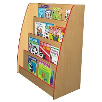 Single-Sided Wooden Display Bookcases with Coloured Edging