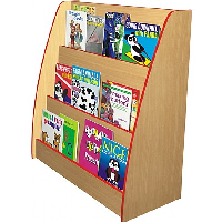 Single-Sided Wooden Display Bookcases with Coloured Edge