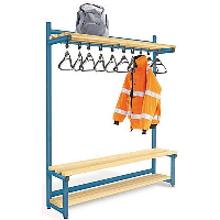 Probe Premium Overhead Hanging Cloakroom Bench with Timber Slats