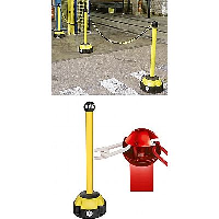 Hi-Vis Chain Posts and Plastic Chain - Sturdy and Strong, Ideal for Hazardous Areas