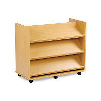 Monarch Library Unit - Double Sided - 3 Angled Shelves on Both Sides