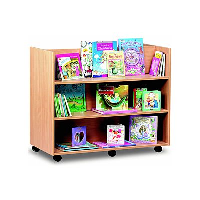 Monarch Library Unit - Double Sided - 3 Straight Shelves on Both Sides