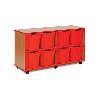 8 Tray Monarch Coloured Edge Jumbo Tray Storage Unit 4 x 2