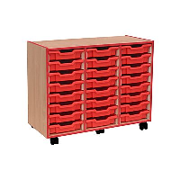 24 Tray Monarch Coloured Edge Shallow Tray Storage Unit  3 x 8