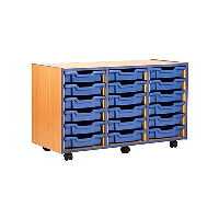 18 Tray Monarch Coloured Edge Shallow Tray Storage Unit 3 x 6