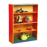 Monarch Multi-Coloured Wooden Bookcase - 3 Adjustable Shelves