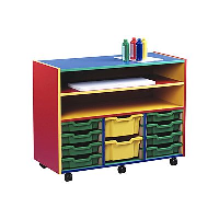 12 Shallow Tray Monarch Colourful Tray Storage Unit - mobile