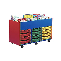 6 Bay Monarch Colourful Kinderbox Tray Storage Unit - mobile