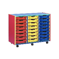 24 Shallow Tray Monarch Colourful Tray Storage Unit - mobile 3 x 8