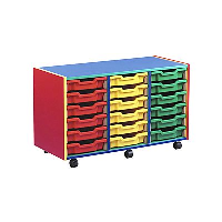 18 Shallow Tray Monarch Colourful Tray Storage Unit - mobile 3 x 6