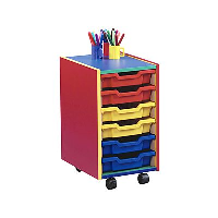 6 Shallow Tray Monarch Colourful Tray Storage Unit - mobile