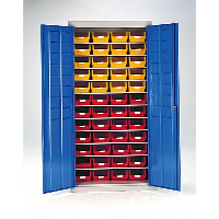 Bin Cupboards with 48 Mixed Colour Bins