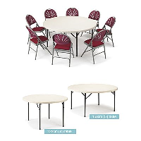 Round Lightweight Folding Table
