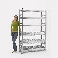 Supershelf Shelving Complete with 3 Level Shelf Bins