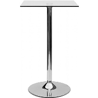 Clear Glass Top Como Poseur Square Tables - FAST DELIVERY