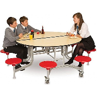 Round Mobile Folding School Table and Seating