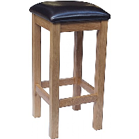 Rava Wooden Stool with Leather Seat - Fast Delivery